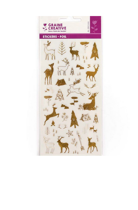 GRAINE CREATIVE 1 Planche Stickers Transparent Foil Or Rennes