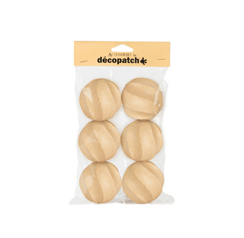 DECOPATCH Pack De 6 Boules Torsadées 6,5 cm de diamètre