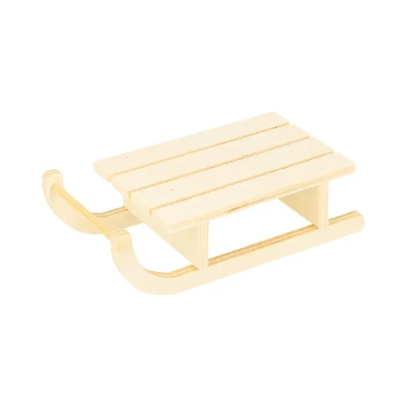 ARTEMIO 2 Petits Traineaux En Bois 10x2,8x5cm