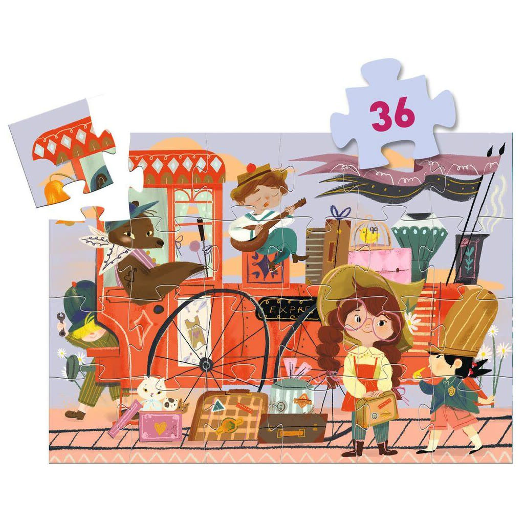 DJECO Puzzles Silhouettes Le voyage de Mia 36 pcs