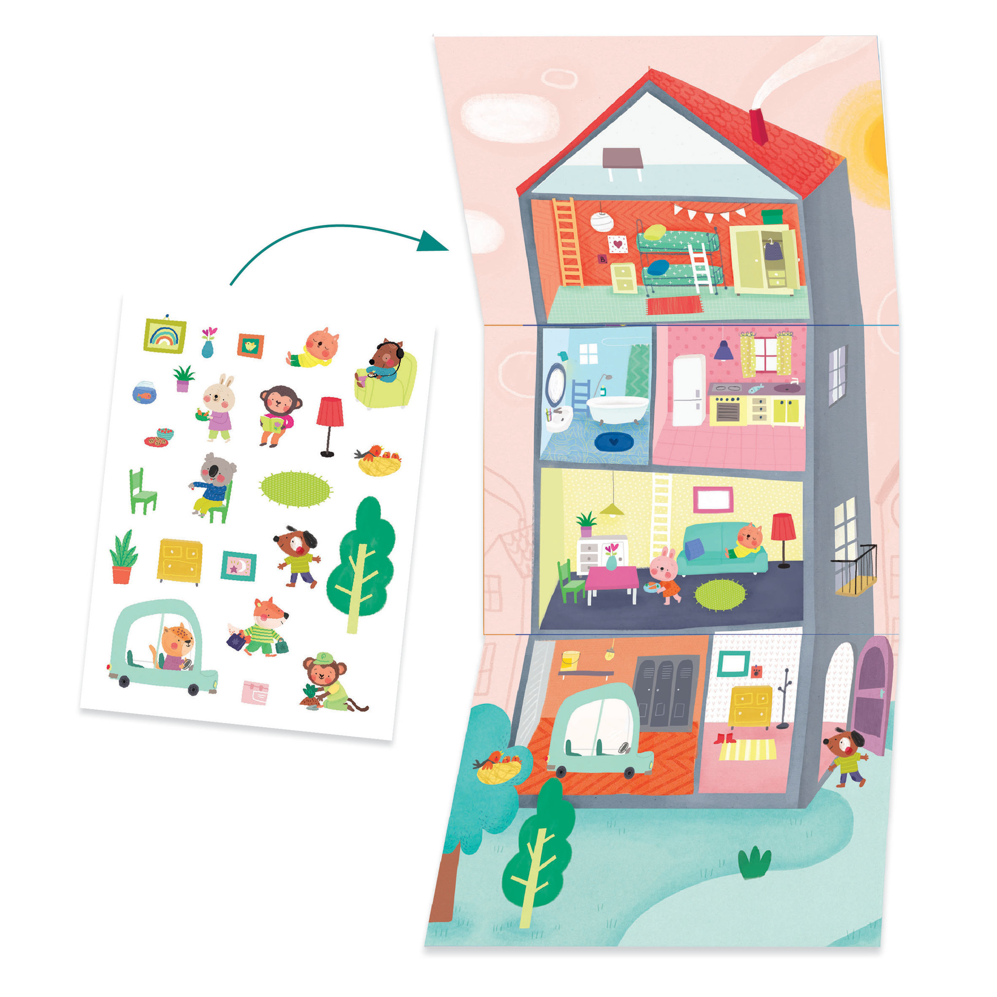 DJECO Les Petits - Coffret  Multi Activites Les Animaux Et Leurs Maisons - Fsc Mix