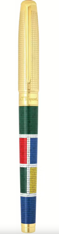 DUPONT S.T Stylo Roller Line D Eternity laque Mosaic brillant et finiton dorée