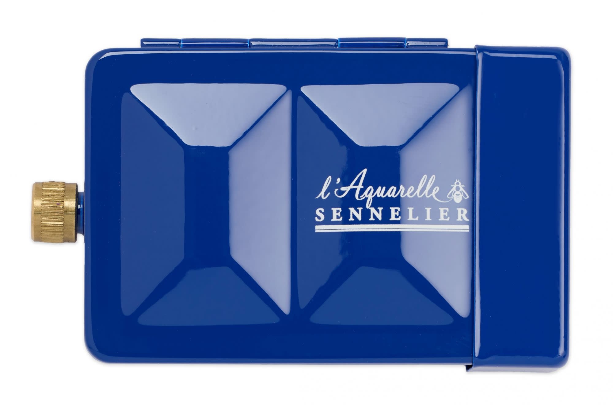 SENNELIER Boite Émaillée Bleu Aquarelle Extra Fine 8 Demi Godets+ 1 Mini Pinceaux + Réserve D'Eau