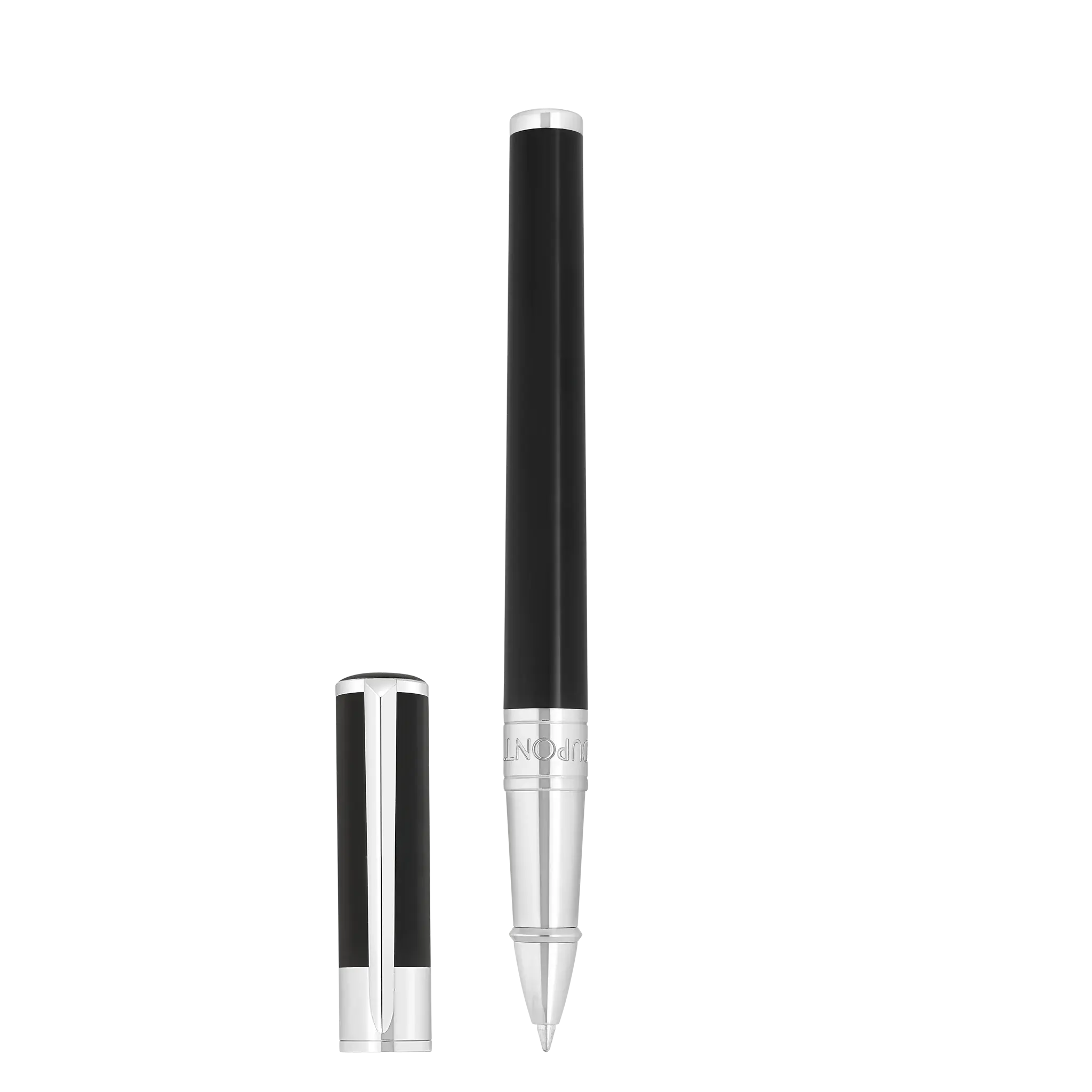 DUPONT S.T Stylo Roller Initial Noir / Chromé