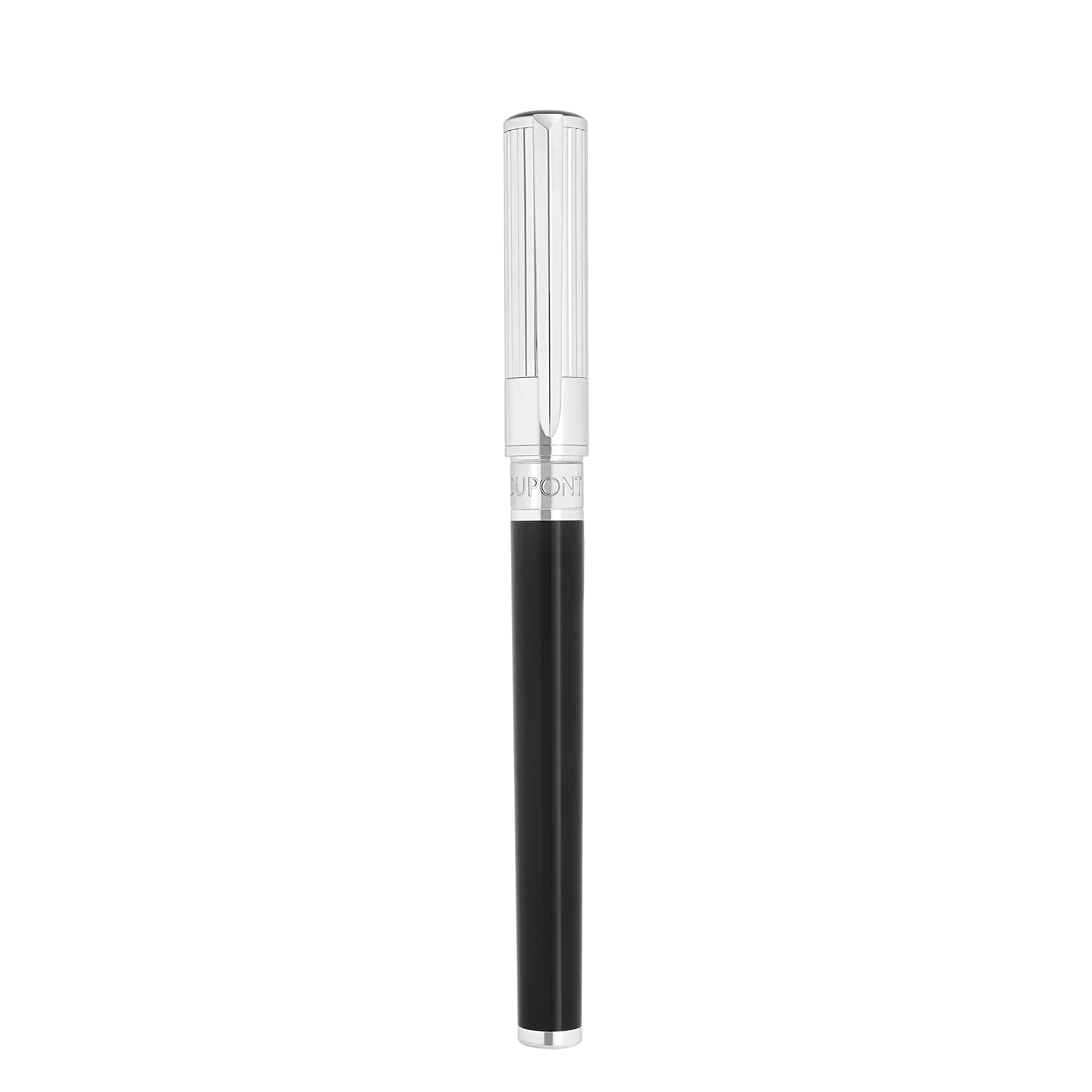 DUPONT S.T Stylo plume Initial Dt Noir/ Chromé