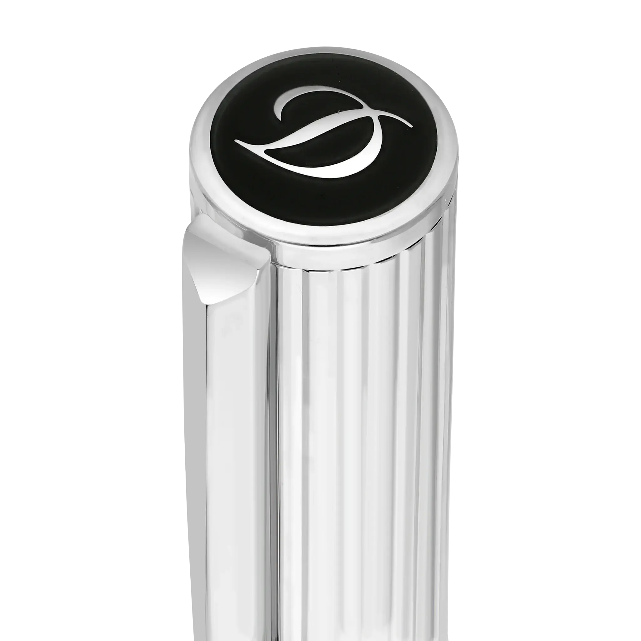 DUPONT S.T Stylo plume Initial Dt Noir/ Chromé