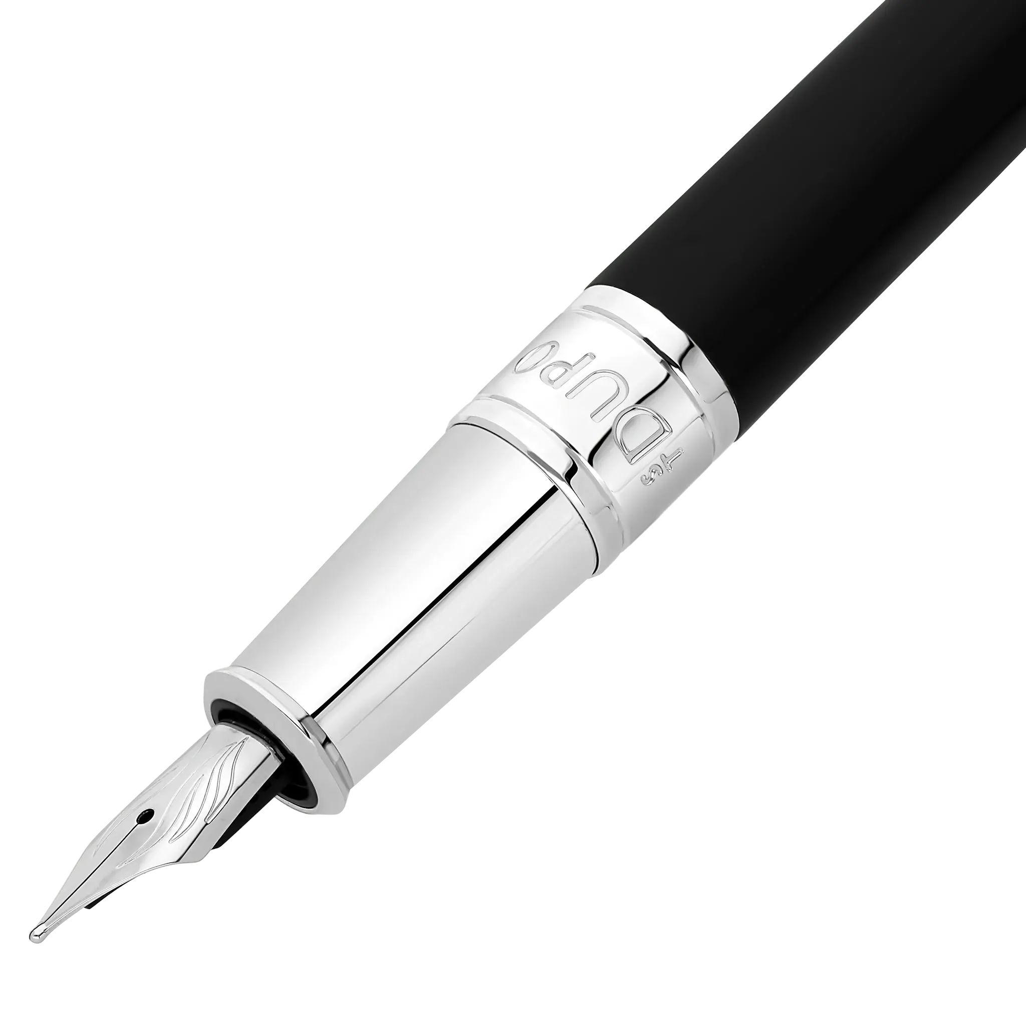 DUPONT S.T Stylo plume Initial Dt Noir/ Chromé