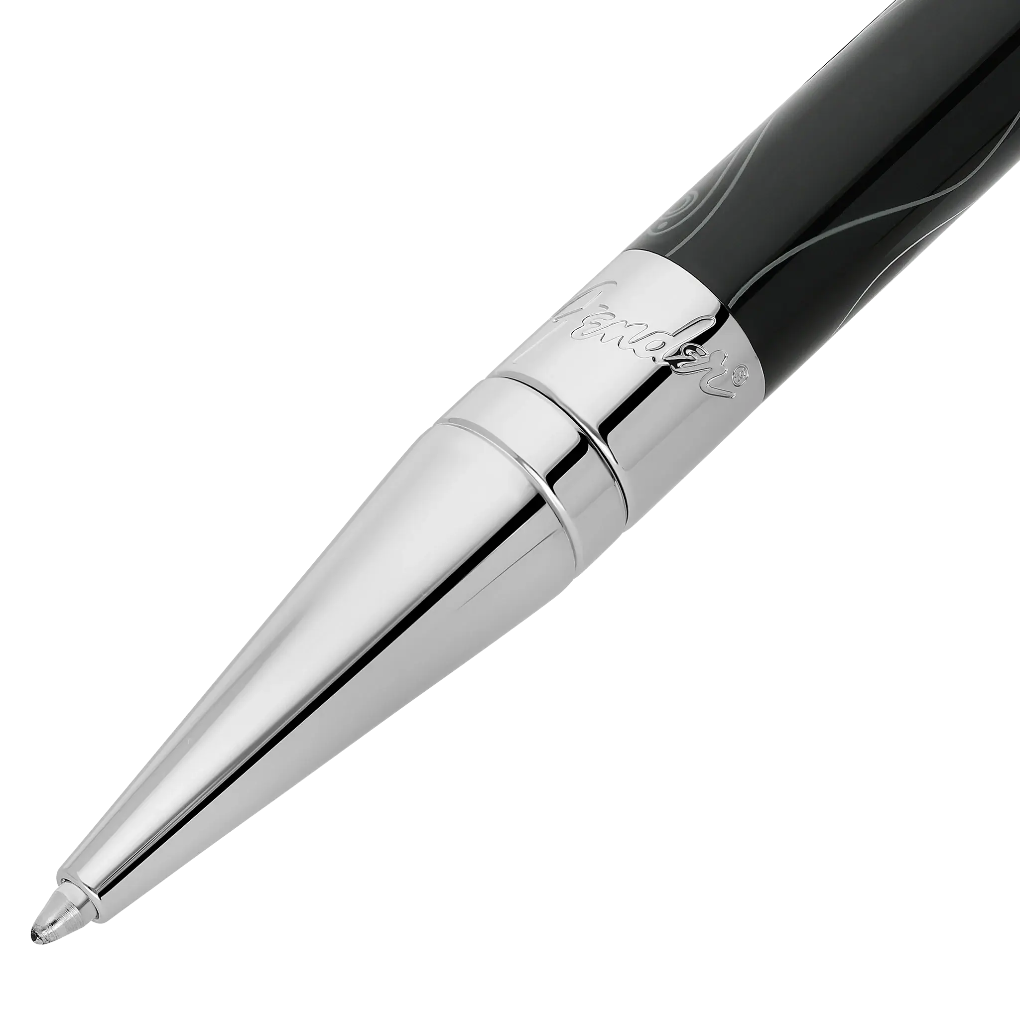 DUPONT S.T Stylo Bille  Initial Fender Noir/Chromé