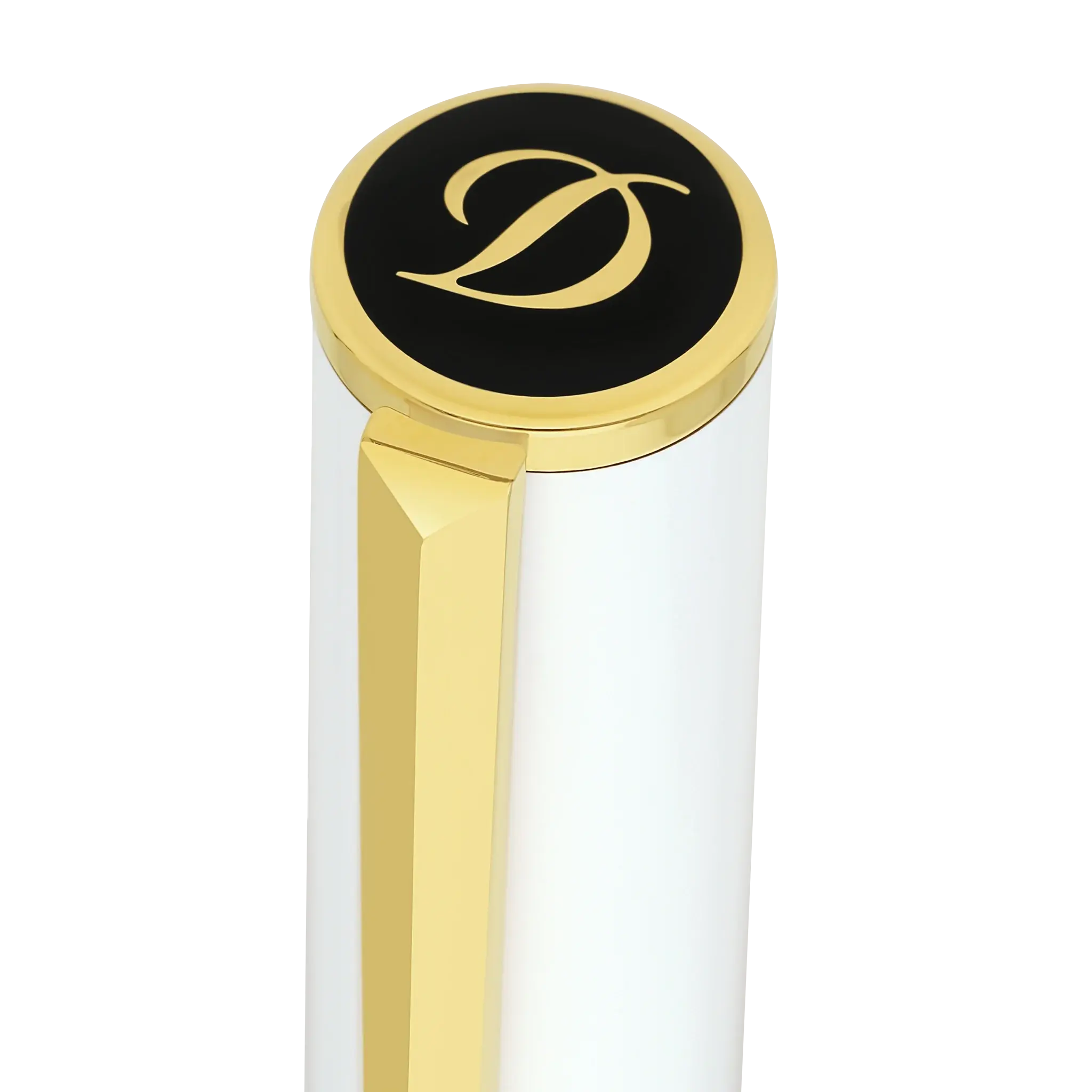 DUPONT S.T Stylo Roller Initial Blanc / Doré