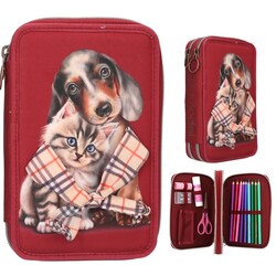 TOP MODEL Trousse 2 compartiments FUR EVER FRIENDS 20x13x5,5cm