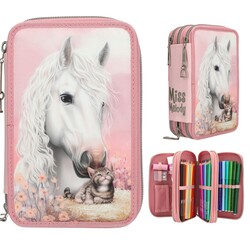 TOP MODEL Miss Melody trousse à crayons 3 compartiments TRUE FRIENDS 20x13x7,5cm
