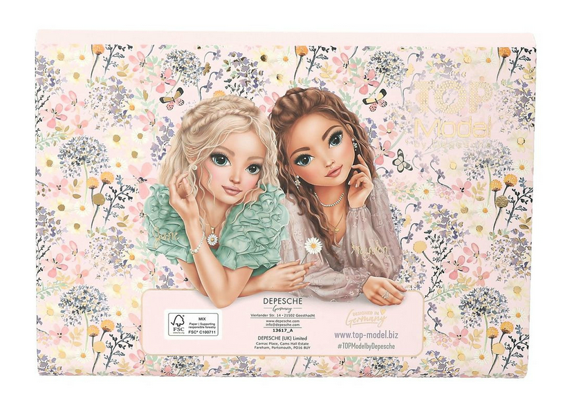 TOP MODEL Papeterie dans un dossier extensible SUMMER FEELING 18,5x26cm