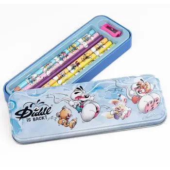 DIDDL Plumier Métal 6 Crayons De Couleurs Diddl