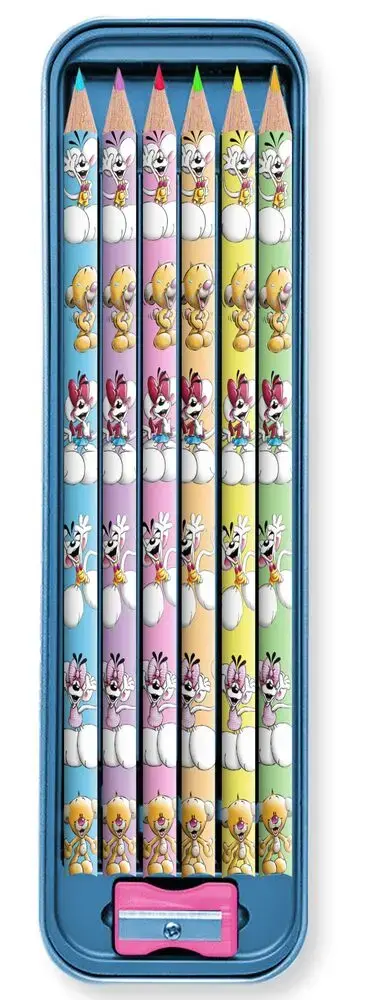 DIDDL Plumier Métal 6 Crayons De Couleurs Diddl