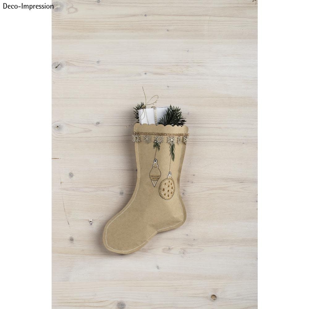 RAYHER Bas de Noël en papier, kraft, 27,5x18cm, 100g/m2, sct.-LS 6pces