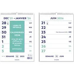 BREPOLS Calendrier Optivision semaine - FR 21x29,7cm