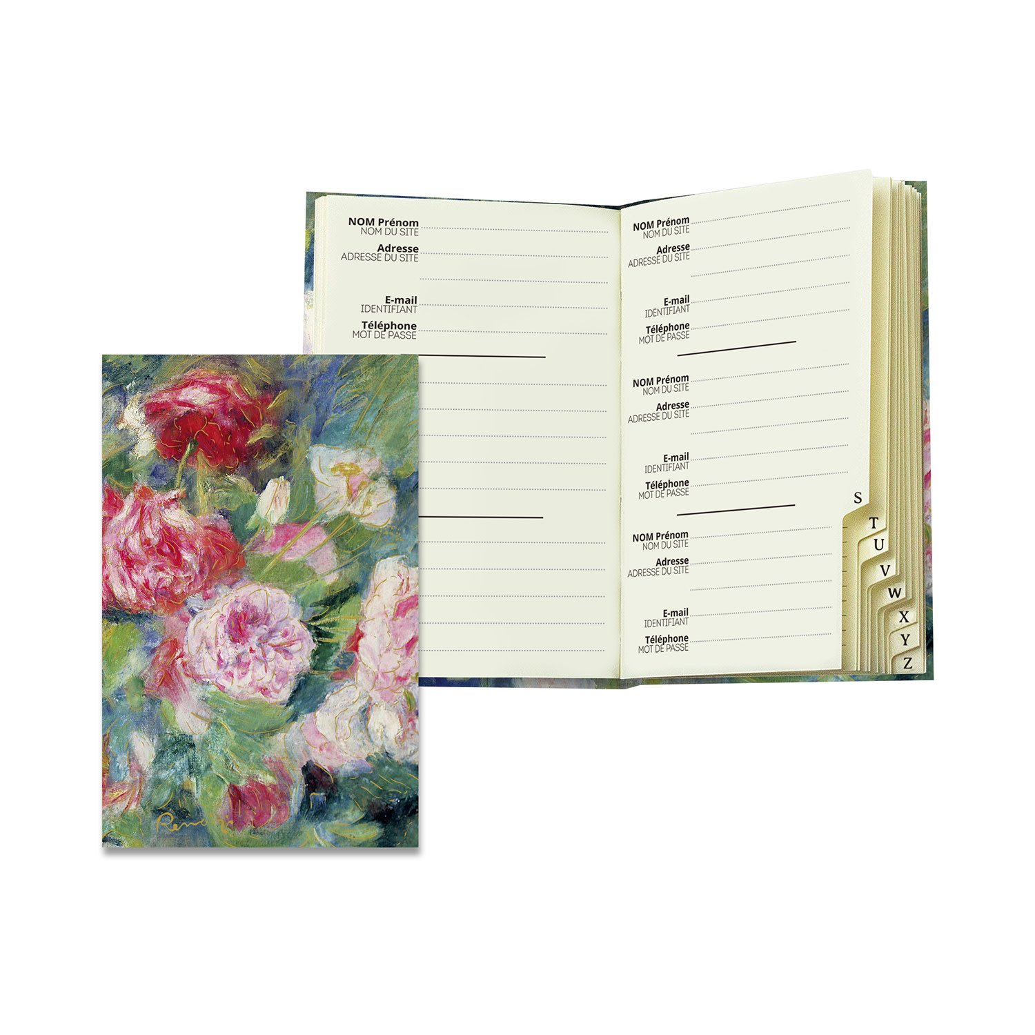 EDITIONS DU DESASTRE LE MUSEE - cahier mot de passe - 21x 15cm- Renoir - Roses