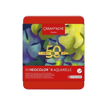 CARAN D'ACHE Neocolor™ II, 50 ans "Lush", boîte métal de 10 couleurs