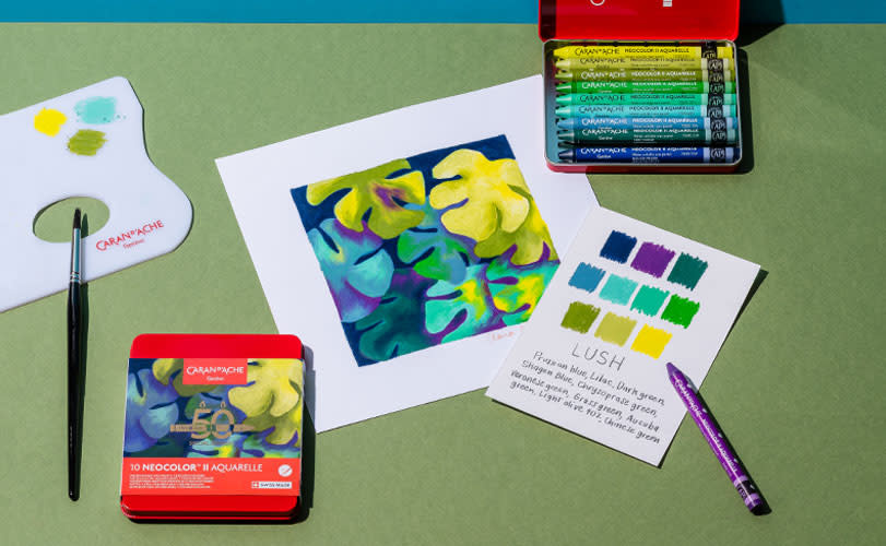 CARAN D'ACHE Neocolor™ II, 50 ans "Lush", boîte métal de 10 couleurs