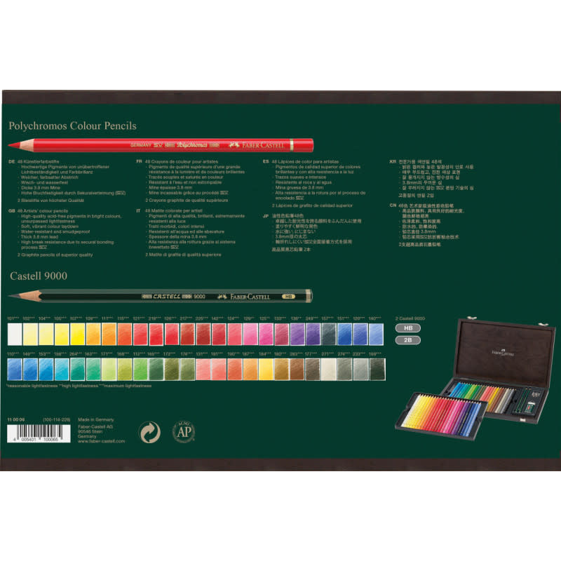 FABER CASTELL Coffret bois Cray. Polychromos 48x