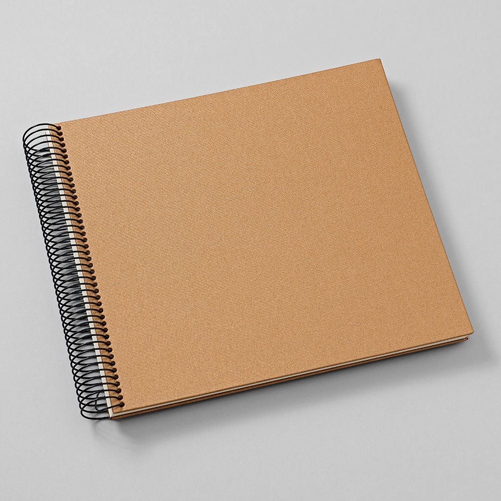 SEMIKOLON Album photos spiralé Economy Medium Metallic Urban Bronze pages noires 23x24,5cm