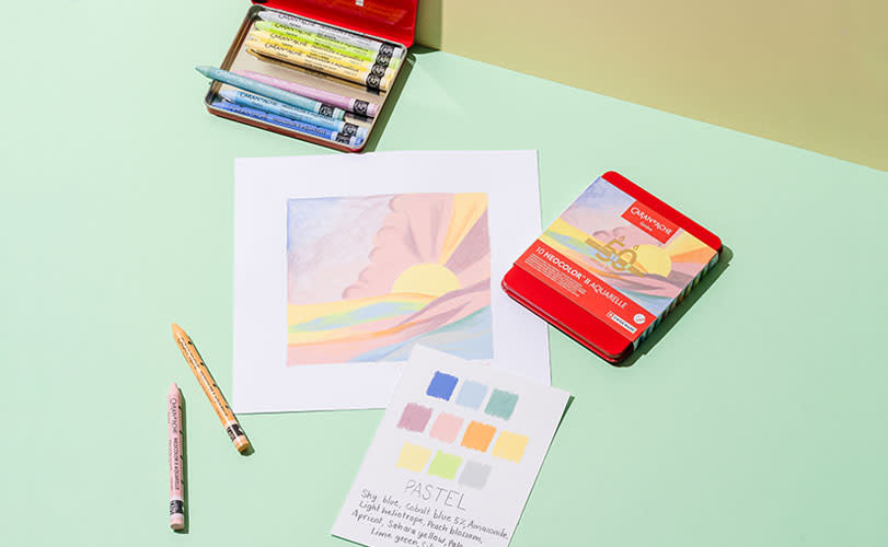 CARAN D'ACHE Neocolor™ II, 50 ans "Pastel", boîte métal de 10 couleurs