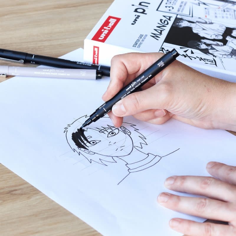 UNI-BALL Coffret Edition Manga (8 Feutres Uni Pin + 1 Shalaku S)