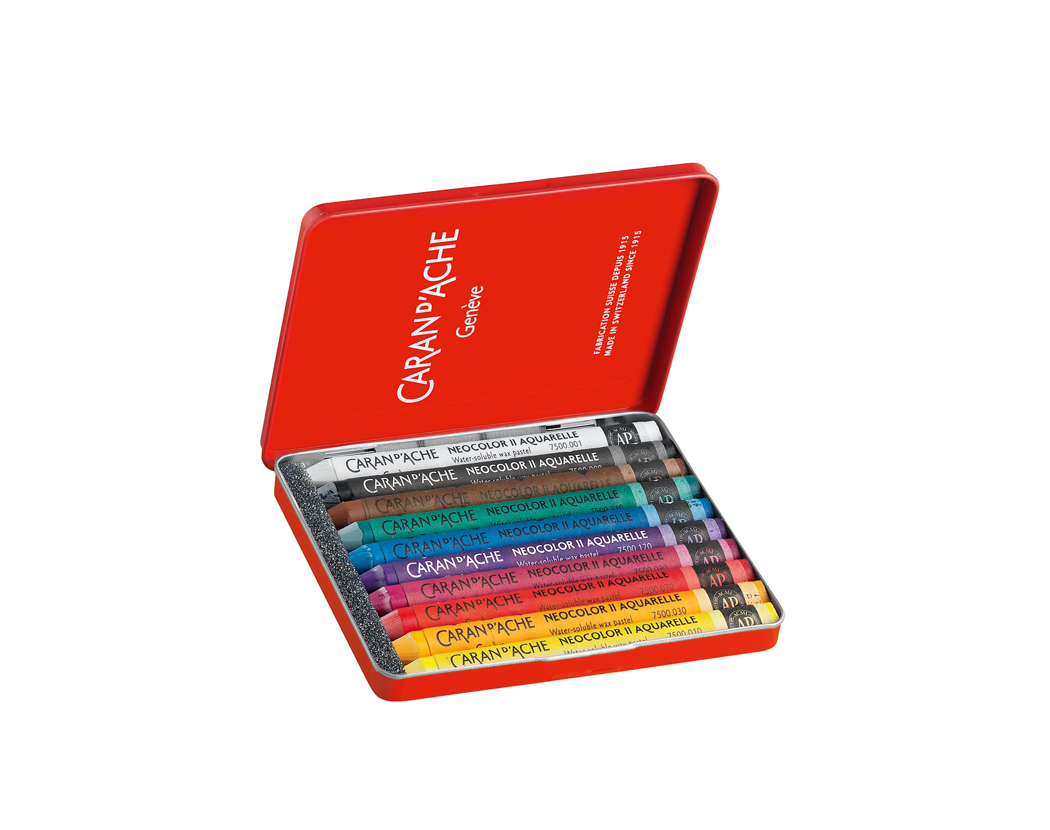 CARAN D'ACHE Pastels NEOCOLOR® II Boîte métal de 10 couleurs assorties