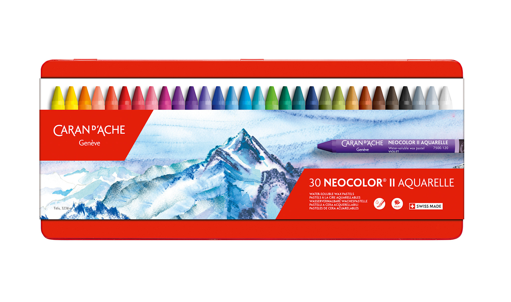 CARAN D'ACHE Pastels NEOCOLOR® II Boîte métal de 30 couleurs assorties