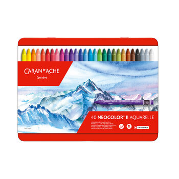 CARAN D'ACHE Pastels NEOCOLOR® II Boîte métal de 40 couleurs assorties