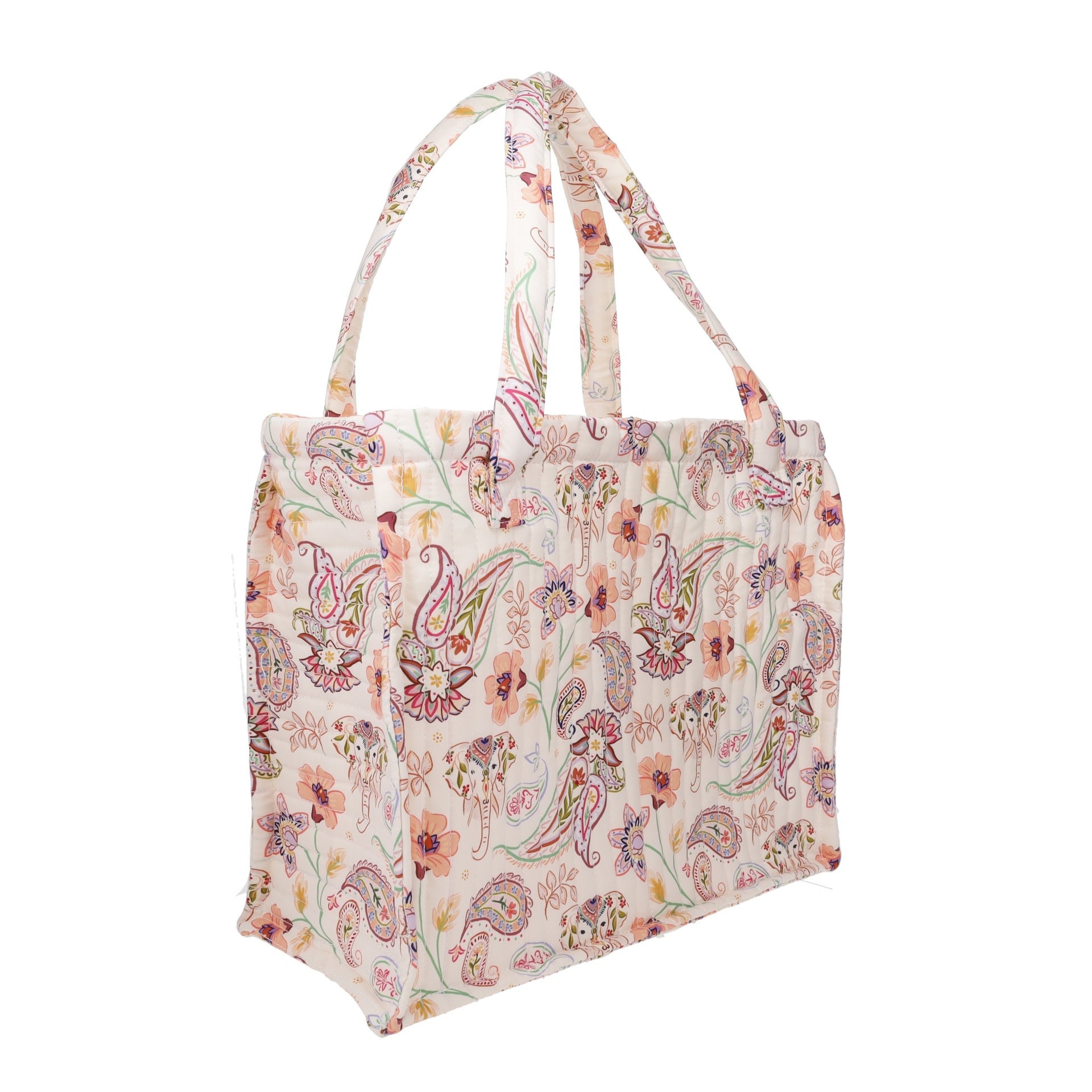 KIUB Sac Cabas Xl 55x56cm En Tissu Matelassé Esprit Cachemire