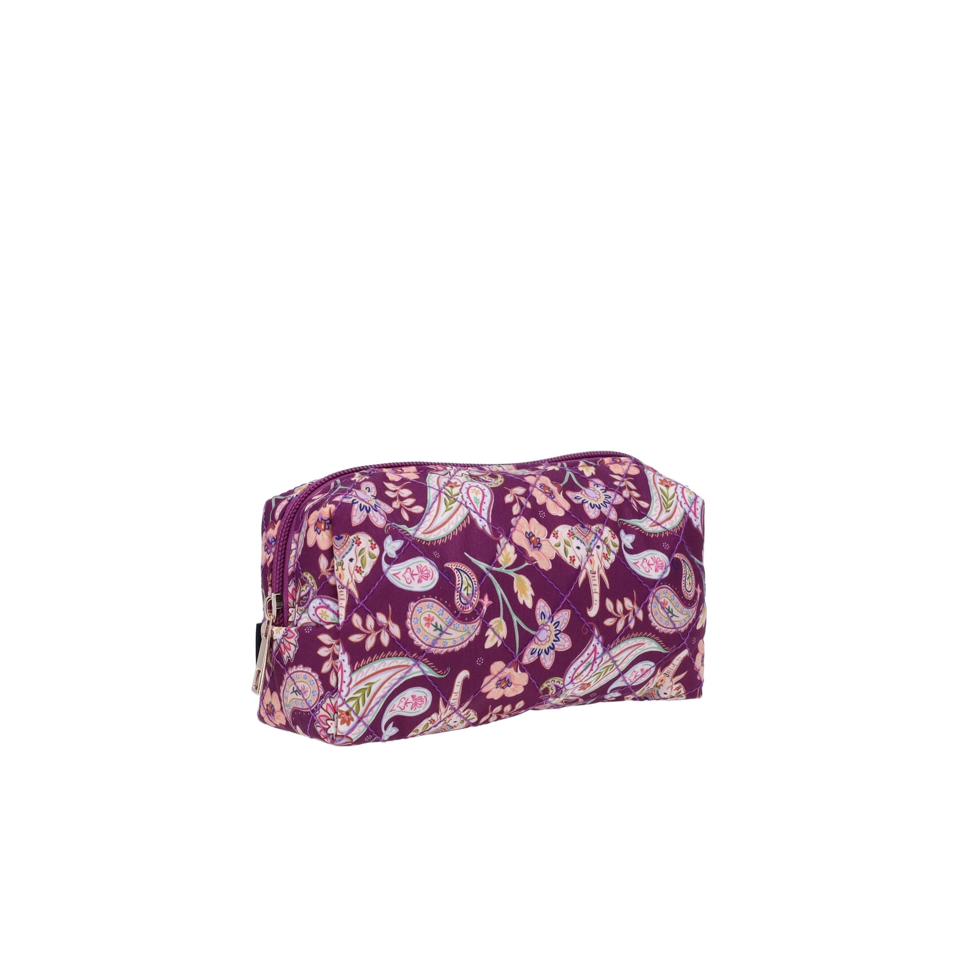 KIUB Trousse De Toilette En Tissu Matelassé Esprit Cachemire  19x7.5x8.5cm