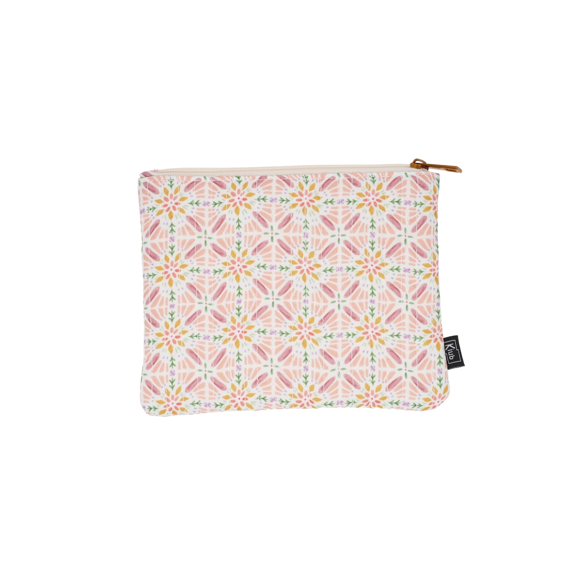 KIUB Pochette Plate En Tissu Matelassé M Esprit Cachemire  19x15cm