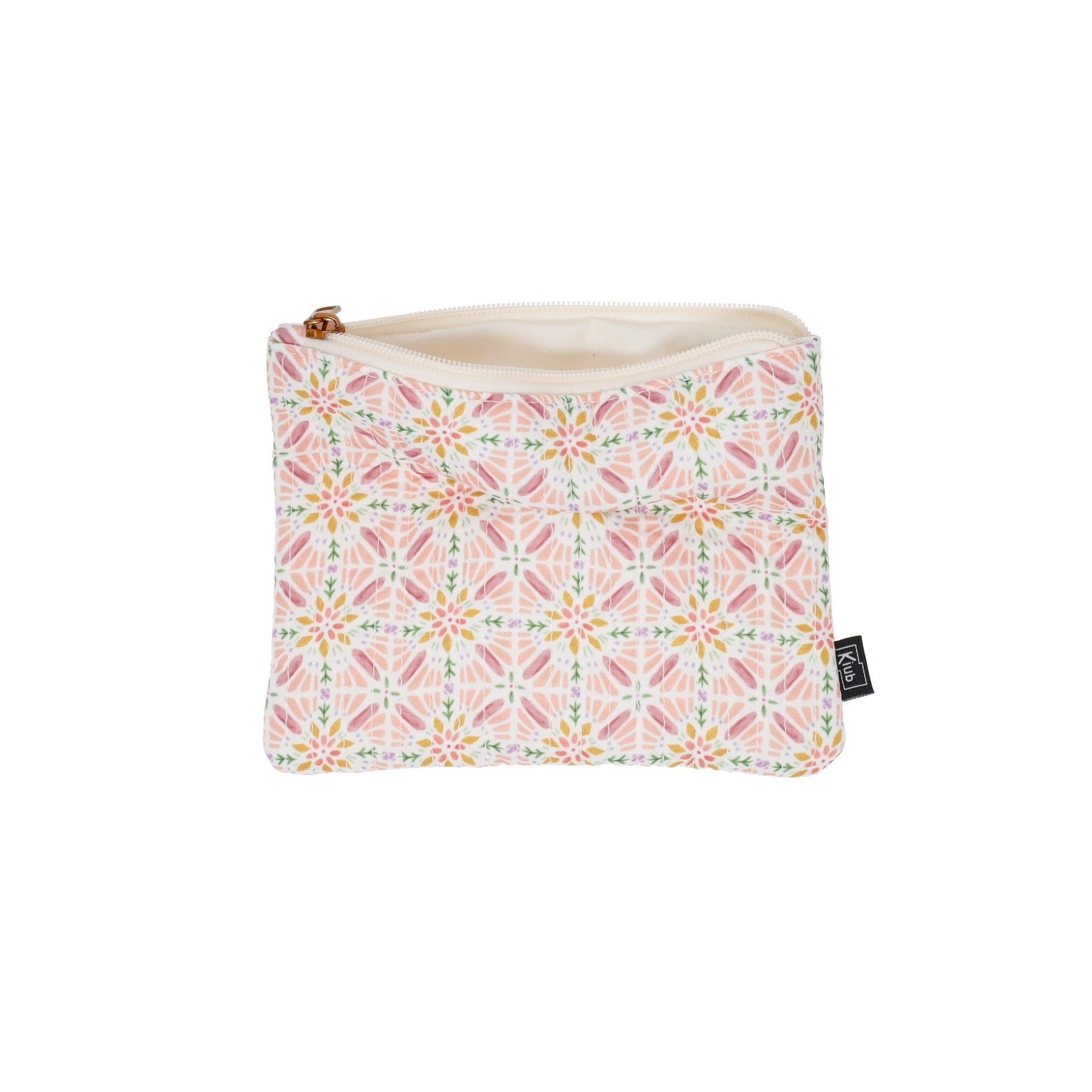 KIUB Pochette Plate En Tissu Matelassé M Esprit Cachemire  19x15cm