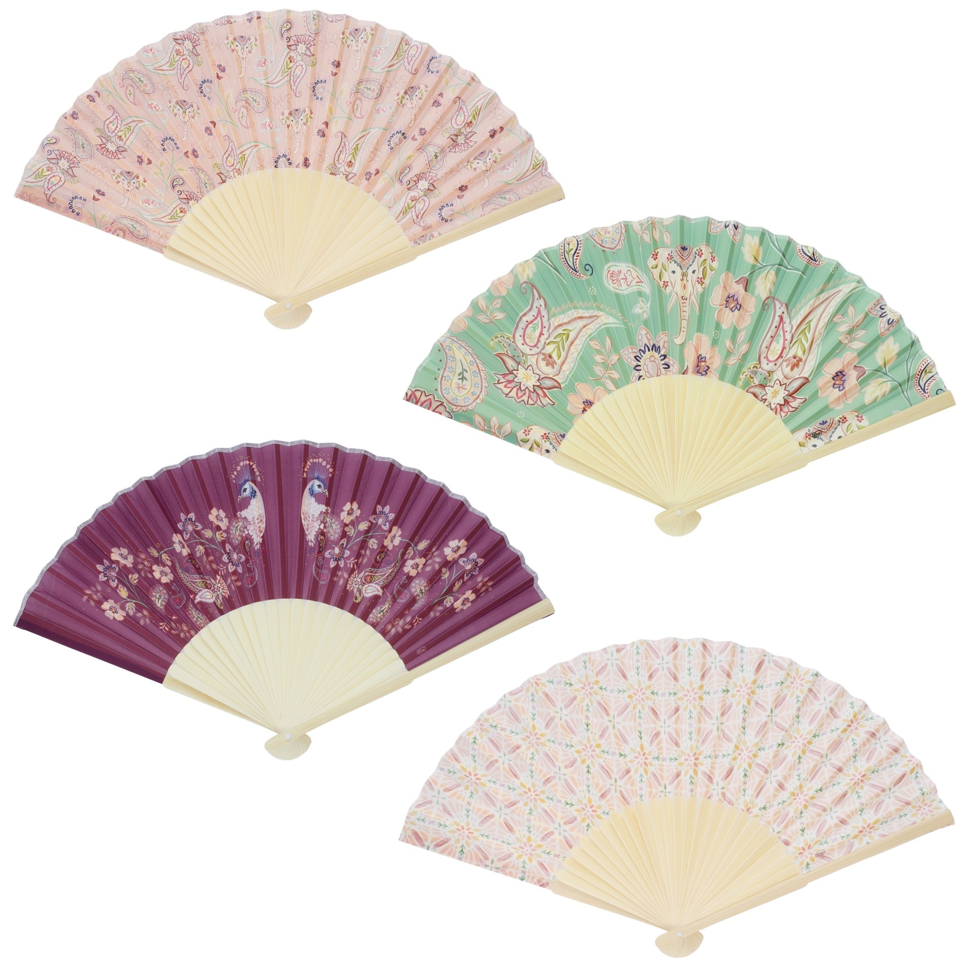 KIUB Eventail Bambou Esprit Cachemire vendu à l'unité modèles aléatoires