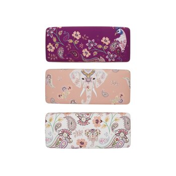 KIUB Boite A Lunettes Rigide Rectangle Esprit Cachemire vendue à l'unité modèles aléatoires  16.3x6.2x4.2cm