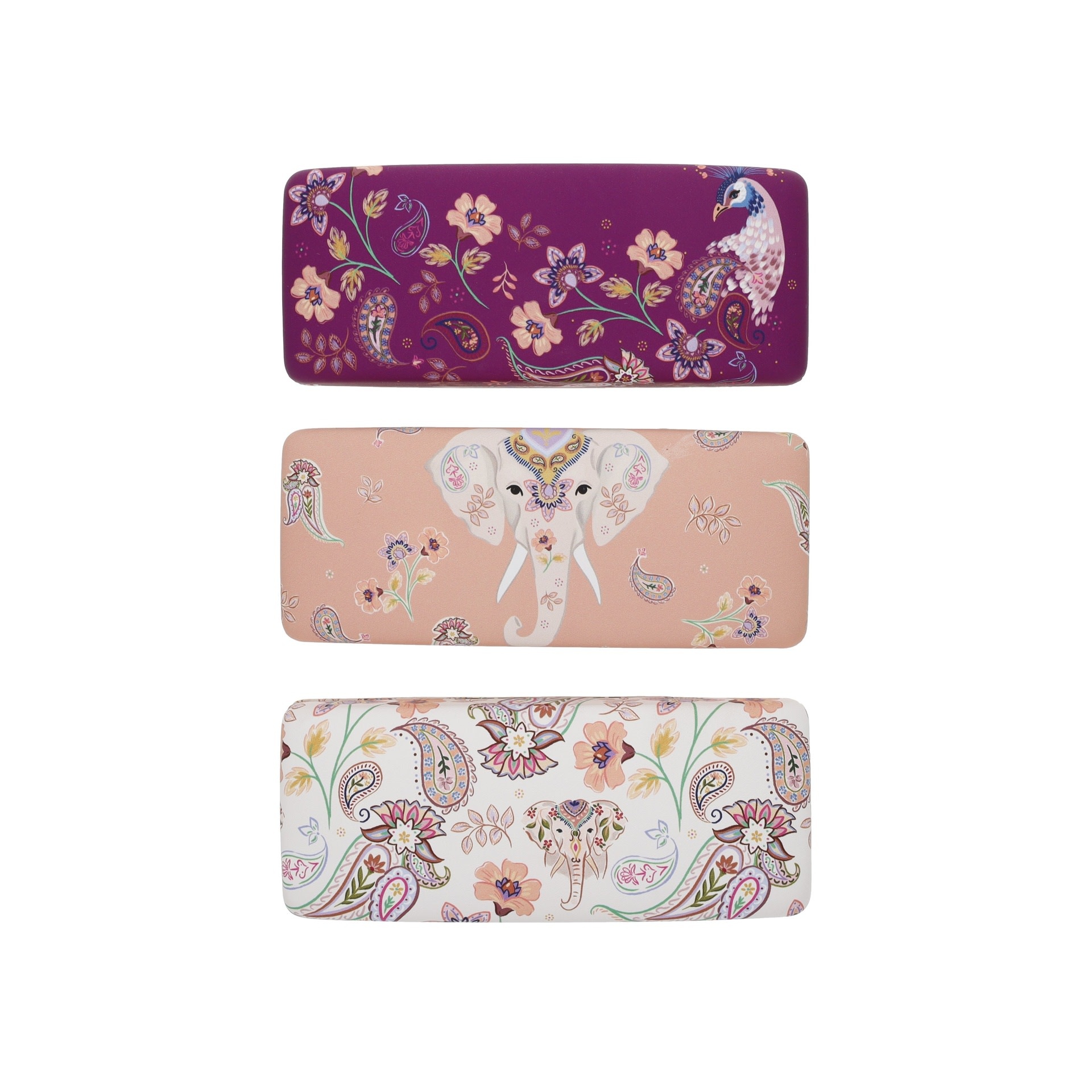 KIUB Boite A Lunettes Rigide Rectangle Esprit Cachemire vendue à l'unité modèles aléatoires  16.3x6.2x4.2cm