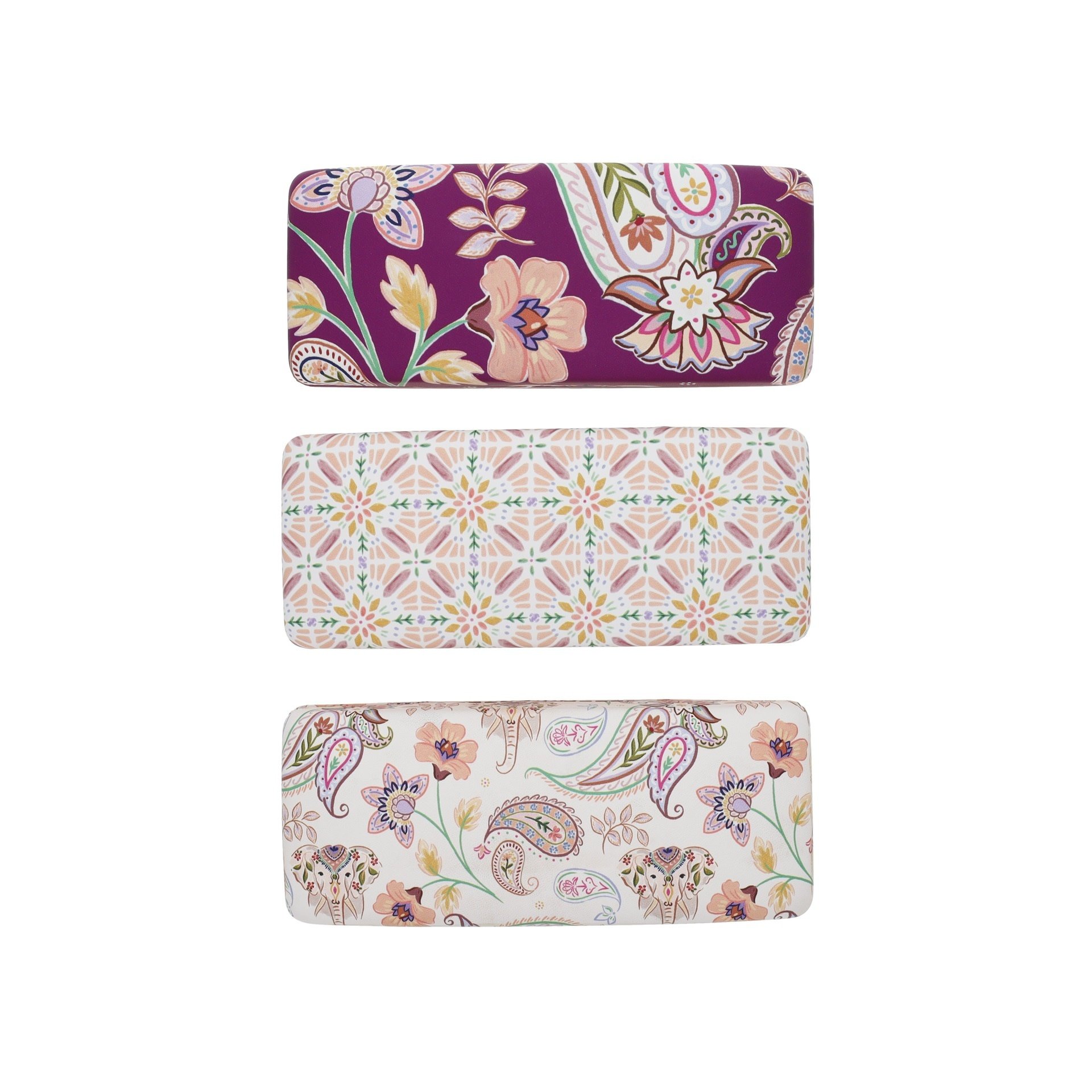 KIUB Boite A Lunettes Rigide Rectangle Esprit Cachemire vendue à l'unité modèles aléatoires  16.3x6.2x4.2cm