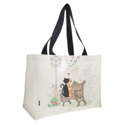 KIUB Cabas Rectangulaire Canvas 30x40cm Bug Art Couple De Chats