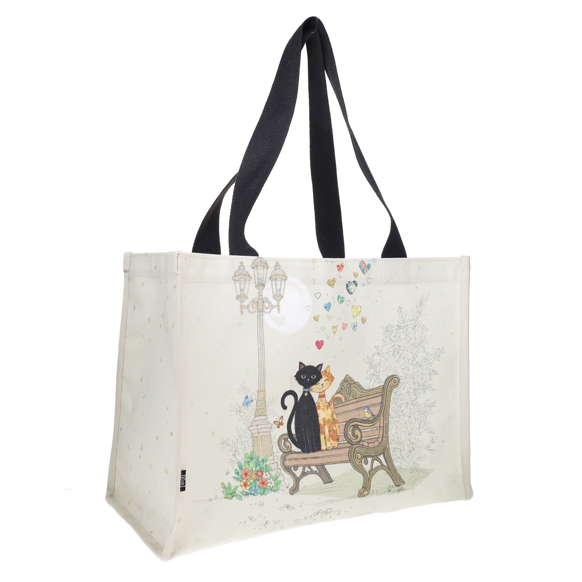 KIUB Cabas Rectangulaire Canvas 30x40cm Bug Art Couple De Chats