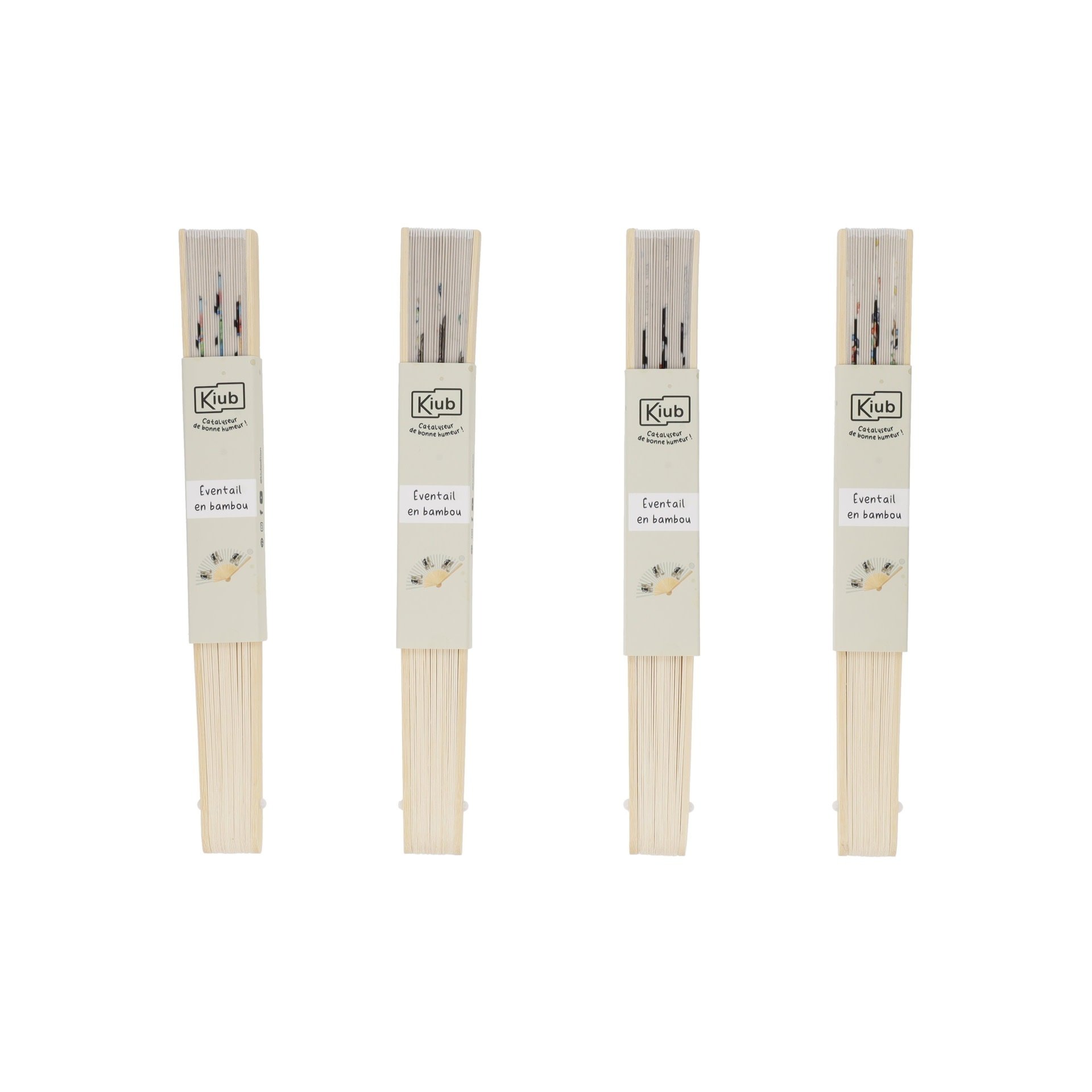 KIUB Eventail Bambou Bug Art Chats vendu à l'unité Modèles aléatoires