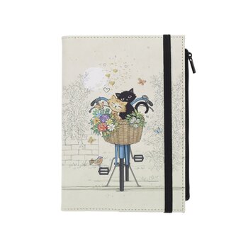 KIUB Nb Ligné A5 avec Pochette Pu Recycle Bug Art Chats Velo 15.2x21.2cm