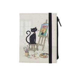 KIUB Nb Ligné A6 avec Pochette Pu Recycle Bug Art Chat Peintre 15.1x11.8m
