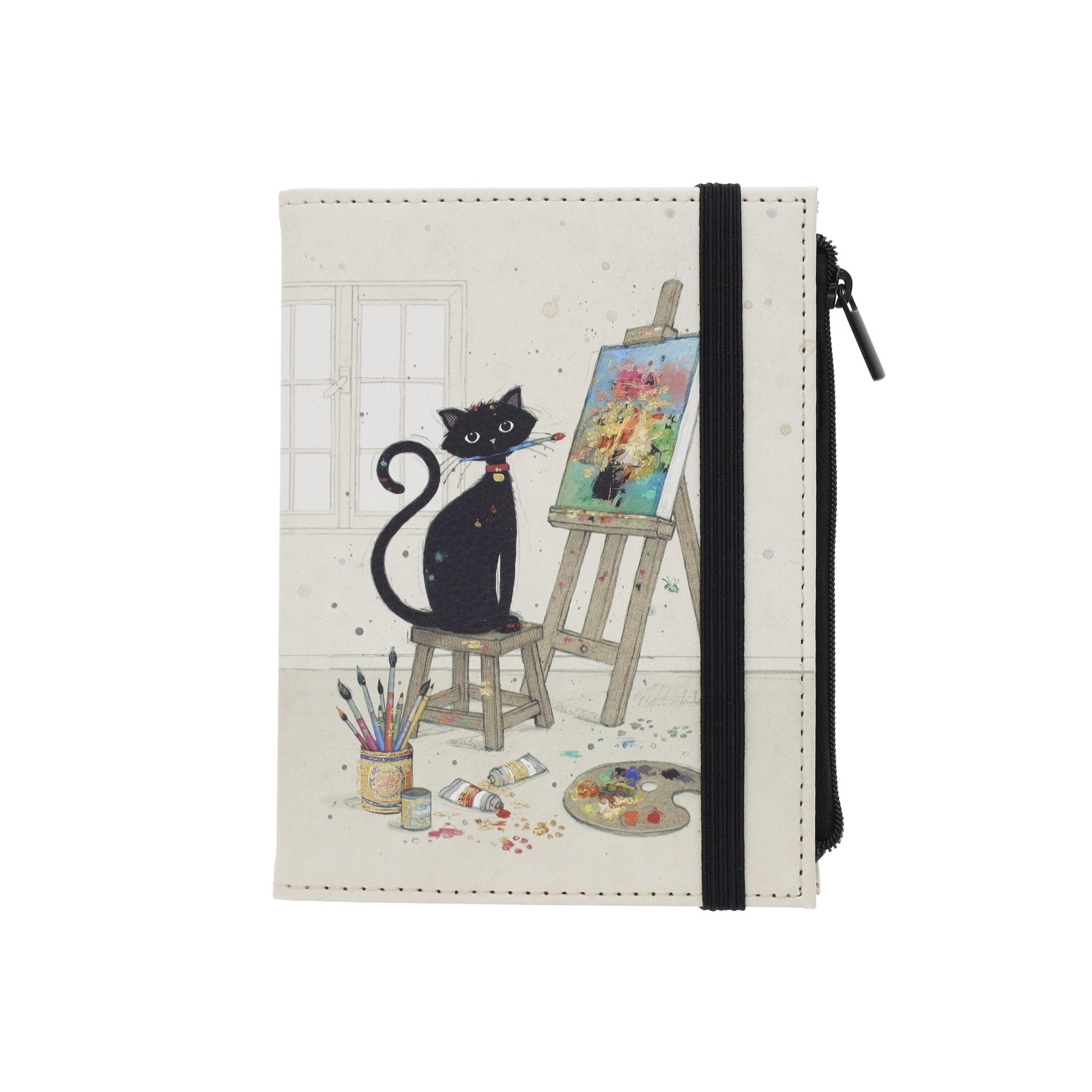 KIUB Nb Ligné A6 avec Pochette Pu Recycle Bug Art Chat Peintre 15.1x11.8m