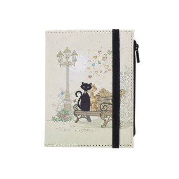 KIUB Nb Ligné A6 avec Pochette Pu Recycle Bug Art Couple De Chats 15.1x11.8m
