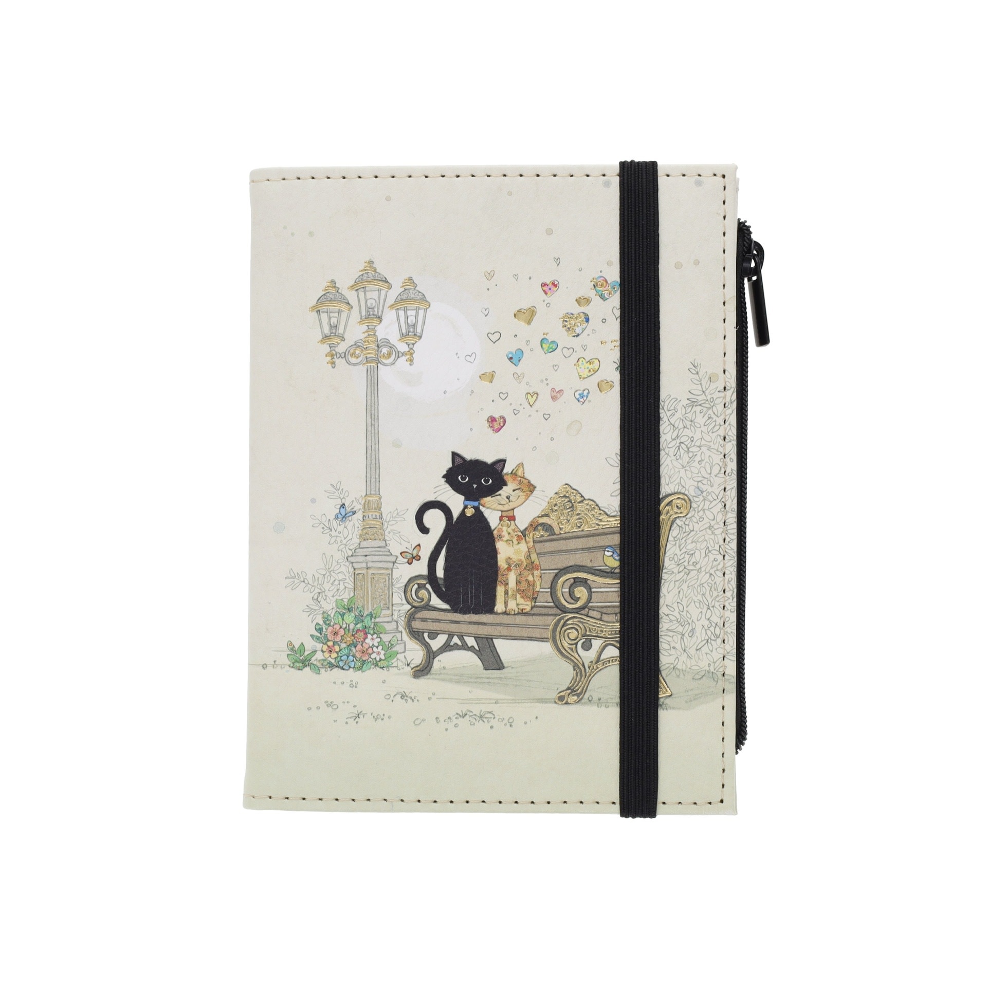 KIUB Nb Ligné A6 avec Pochette Pu Recycle Bug Art Couple De Chats 15.1x11.8m