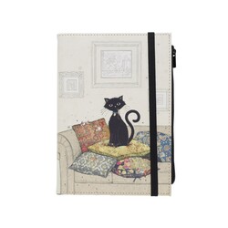 KIUB Nb Ligné A5 Pochette Pu Recycle Bug Art Chat Et Coussins 15.2x21.2cm