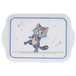 KIUB Plateau Melamine Pm Kook Chaton Danse 21x14.5cm