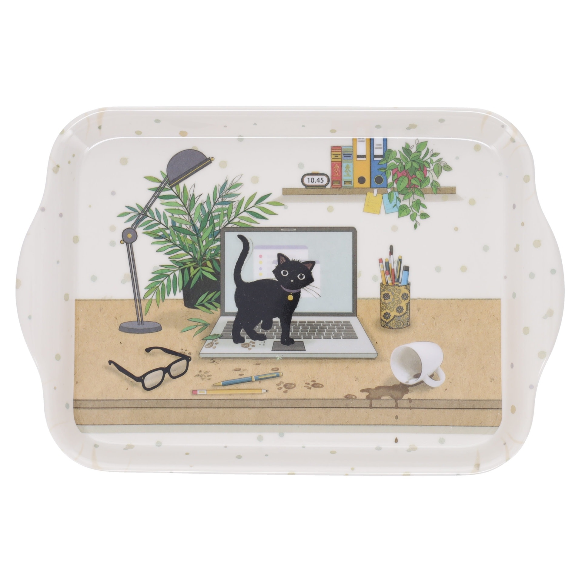 KIUB Plateau Melamine Pm Bug Art Chaton Ordi 21x14.5cm