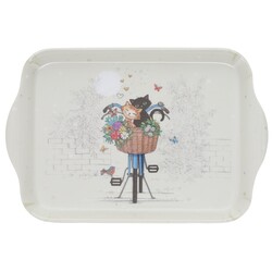 KIUB Plateau Melamine Pm Bug Art Couple De Chats 21x14.5cm